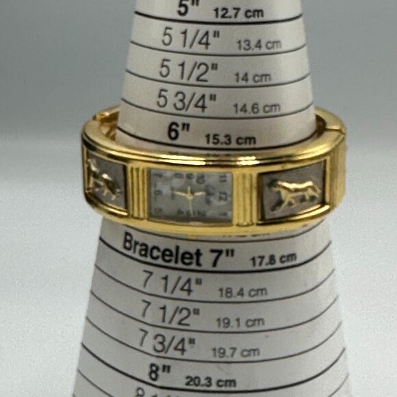 Collezio Watch Women Gold Silver Two Tone Panther Bangle Band New Battery 7" - Picture 12 of 13